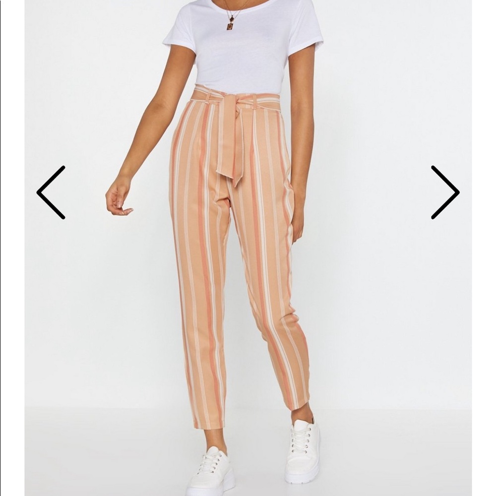 NWT Nasty Gal Striped High Waisted Pants